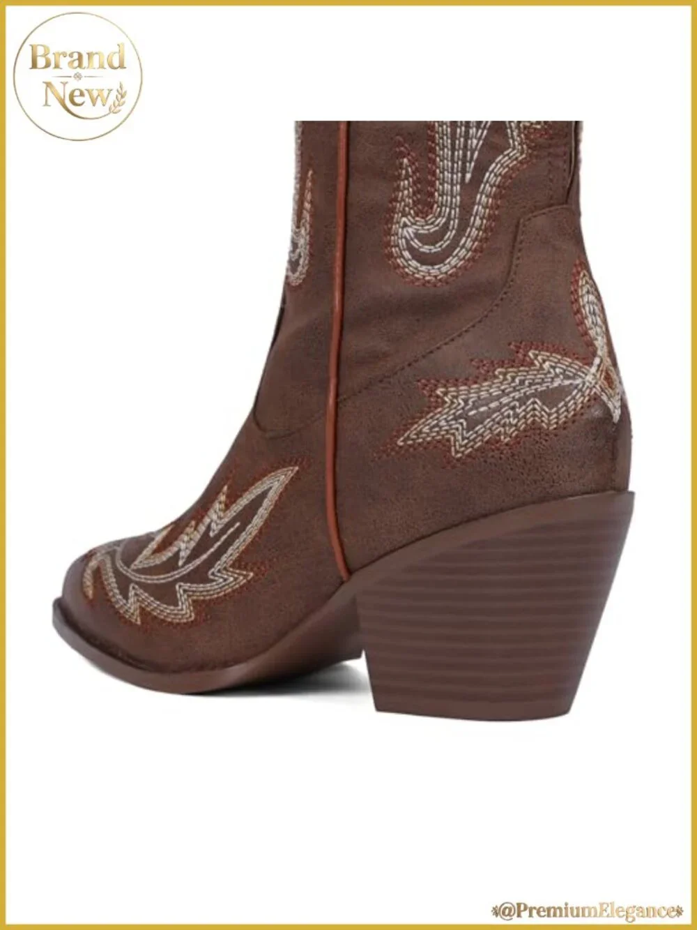 Wide Calf Over the Knee Western Boots Women Embroidered Pointed Toe